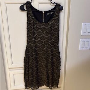 GUESS Black and Gold Women's Dress